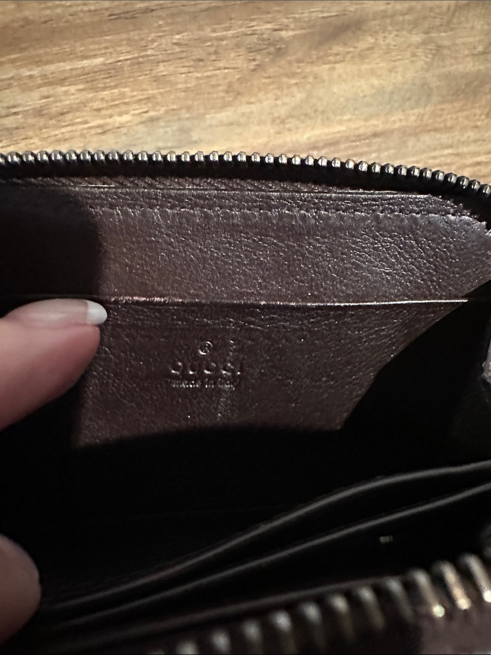 Gucci Brown Guccissima Embossed Leather Zippy Coin Case - Picture 4 of 5